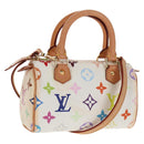 LOUIS VUITTON Monogram Multicolor Mini Speedy Hand Bag White M92645 Auth 128931A-1