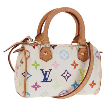 LOUIS VUITTON Monogram Multicolor Mini Speedy Hand Bag White M92645 Auth 128931A