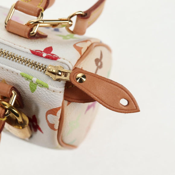 LOUIS VUITTON Monogram Multicolor Mini Speedy Hand Bag White M92645 Auth 128931A