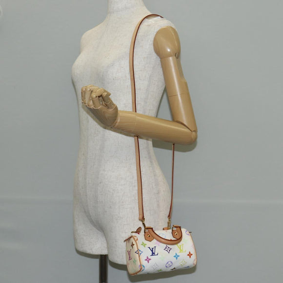 LOUIS VUITTON Monogram Multicolor Mini Speedy Hand Bag White M92645 Auth 128931A