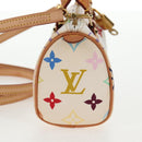 LOUIS VUITTON Monogram Multicolor Mini Speedy Hand Bag White M92645 Auth 128931A-3