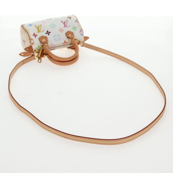 LOUIS VUITTON Monogram Multicolor Mini Speedy Hand Bag White M92645 Auth 128931A