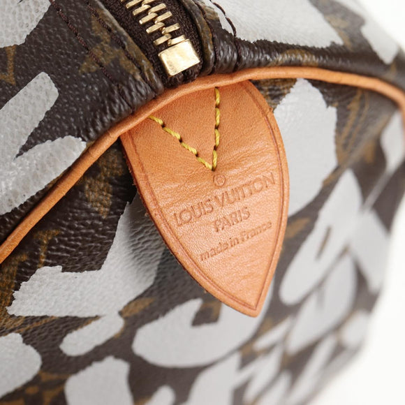 LOUIS VUITTON Monogram Graffiti Speedy 30 Hand Bag White M92195 LV Auth 128933V