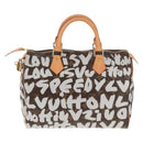 LOUIS VUITTON Monogram Graffiti Speedy 30 Hand Bag White M92195 LV Auth 128933V-2