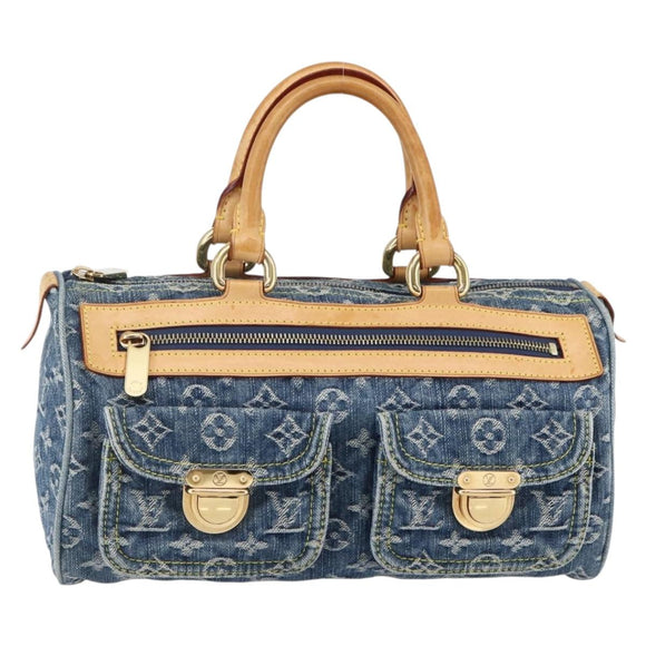 LOUIS VUITTON Monogram Denim Neo Speedy Hand Bag Blue M95019 LV Auth 128934V