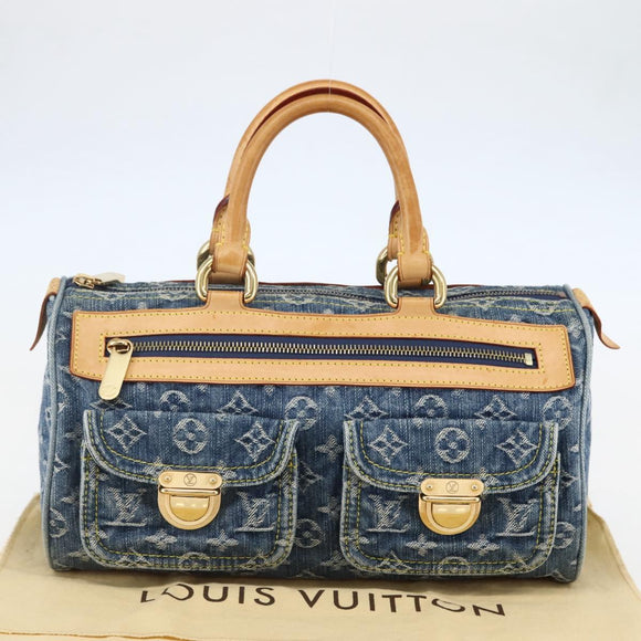LOUIS VUITTON Monogram Denim Neo Speedy Hand Bag Blue M95019 LV Auth 128934V