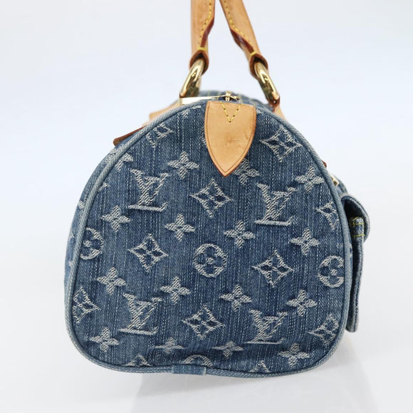 LOUIS VUITTON Monogram Denim Neo Speedy Hand Bag Blue M95019 LV Auth 128934V