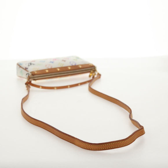LOUIS VUITTON Multicolor Pochette Accessoires Pouch White M92649 LV Auth 128936A