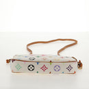 LOUIS VUITTON Multicolor Pochette Accessoires Pouch White M92649 LV Auth 128936A-12
