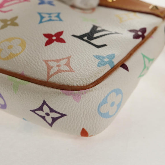 LOUIS VUITTON Multicolor Pochette Accessoires Pouch White M92649 LV Auth 128936A
