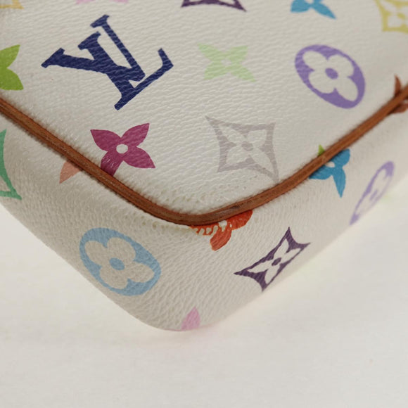 LOUIS VUITTON Multicolor Pochette Accessoires Pouch White M92649 LV Auth 128936A
