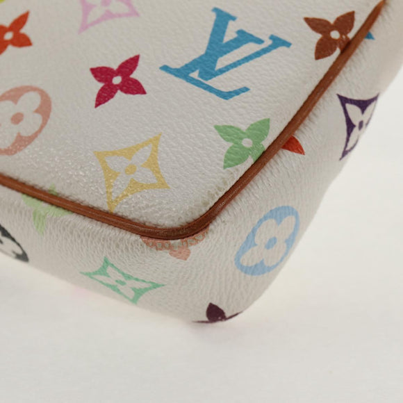 LOUIS VUITTON Multicolor Pochette Accessoires Pouch White M92649 LV Auth 128936A