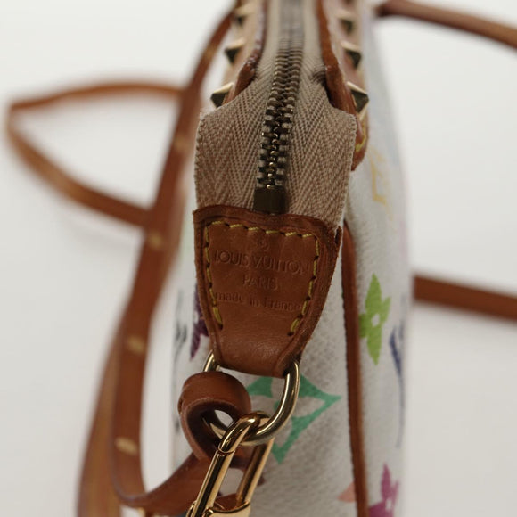 LOUIS VUITTON Multicolor Pochette Accessoires Pouch White M92649 LV Auth 128936A