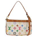 LOUIS VUITTON Multicolor Pochette Accessoires Pouch White M92649 LV Auth 128936A-1