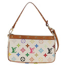 LOUIS VUITTON Multicolor Pochette Accessoires Pouch White M92649 LV Auth 128936A-2