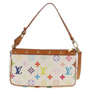 LOUIS VUITTON Multicolor Pochette Accessoires Pouch White M92649 LV Auth 128936A-3