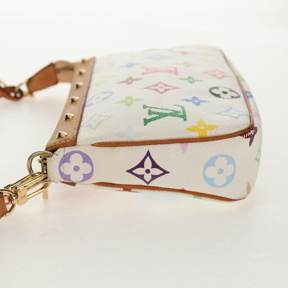 LOUIS VUITTON Multicolor Pochette Accessoires Pouch White M92649 LV Auth 128936A