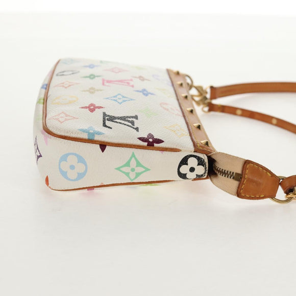 LOUIS VUITTON Multicolor Pochette Accessoires Pouch White M92649 LV Auth 128936A