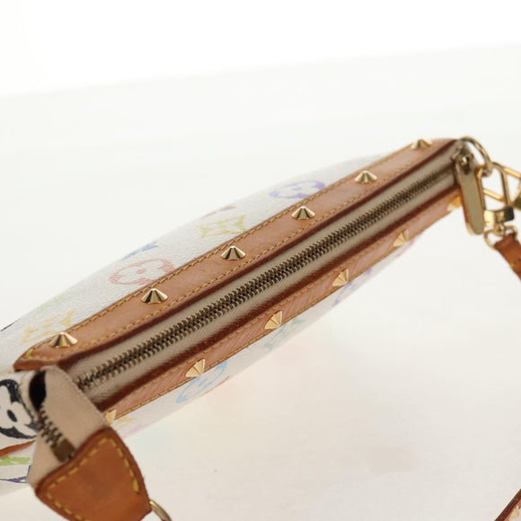 LOUIS VUITTON Multicolor Pochette Accessoires Pouch White M92649 LV Auth 128936A