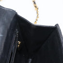CHANEL Matelasse Chain Shoulder Bag Lamb Skin Black Gold CC Auth 128938V-20