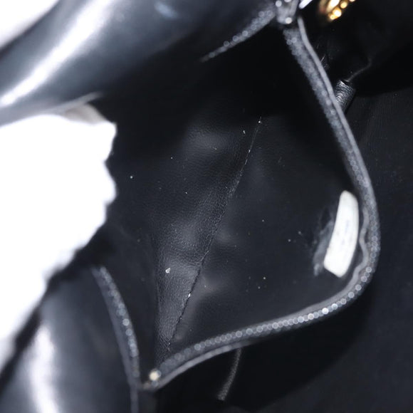 CHANEL Matelasse Chain Shoulder Bag Lamb Skin Black Gold CC Auth 128938V