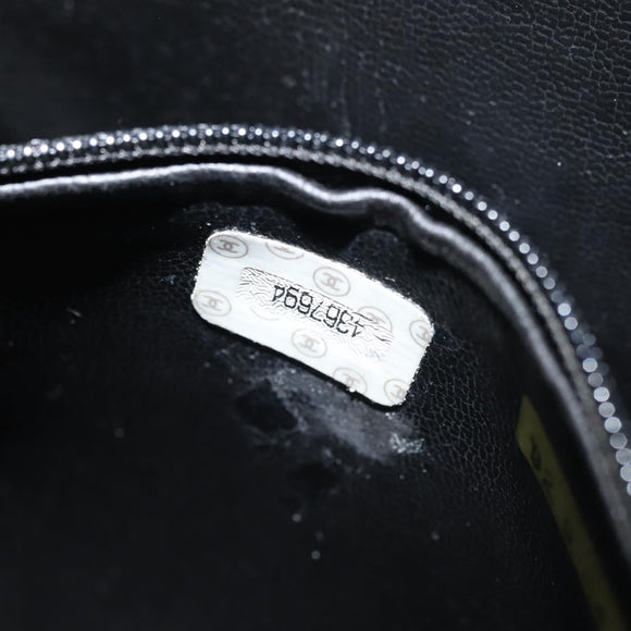 CHANEL Matelasse Chain Shoulder Bag Lamb Skin Black Gold CC Auth 128938V