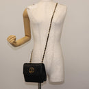 CHANEL Matelasse Chain Shoulder Bag Lamb Skin Black Gold CC Auth 128938V-25