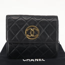 CHANEL Matelasse Chain Shoulder Bag Lamb Skin Black Gold CC Auth 128938V-26