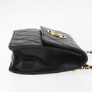 CHANEL Matelasse Chain Shoulder Bag Lamb Skin Black Gold CC Auth 128938V-4