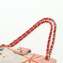 CHANEL Matelasse Chain Shoulder Bag Canvas Pink Gold CC Auth 128939M-16