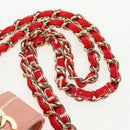 CHANEL Matelasse Chain Shoulder Bag Canvas Pink Gold CC Auth 128939SAM-16