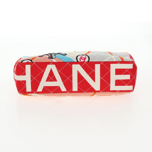 CHANEL Matelasse Chain Shoulder Bag Canvas Pink Gold CC Auth 128939M