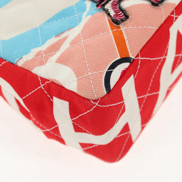 CHANEL Matelasse Chain Shoulder Bag Canvas Pink Gold CC Auth 128939M