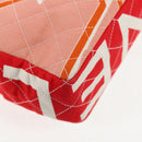 CHANEL Matelasse Chain Shoulder Bag Canvas Pink Gold CC Auth 128939M-20