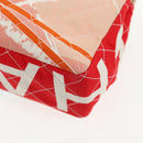 CHANEL Matelasse Chain Shoulder Bag Canvas Pink Gold CC Auth 128939M-21