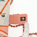 CHANEL Matelasse Chain Shoulder Bag Canvas Pink Gold CC Auth 128939M-10