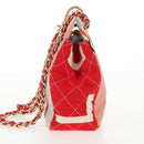 CHANEL Matelasse Chain Shoulder Bag Canvas Pink Gold CC Auth 128939SAM-5
