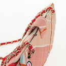 CHANEL Matelasse Chain Shoulder Bag Canvas Pink Gold CC Auth 128939SAM-14
