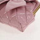 CHANEL Matelasse Clasp Chain Shoulder Bag Enamel Pink Gold CC Auth 128940M-17