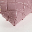 CHANEL Matelasse Clasp Chain Shoulder Bag Enamel Pink Gold CC Auth 128940M-18