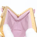 CHANEL Matelasse Clasp Chain Shoulder Bag Enamel Pink Gold CC Auth 128940M-23