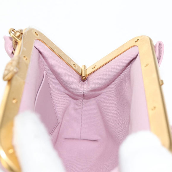 CHANEL Matelasse Clasp Chain Shoulder Bag Enamel Pink Gold CC Auth 128940M