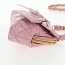 CHANEL Matelasse Clasp Chain Shoulder Bag Enamel Pink Gold CC Auth 128940M-5