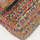 CHANEL Chain Double flap Big Matelasse Bag Cotton Multicolor CC Auth 128941SM-15