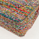 CHANEL Chain Double flap Big Matelasse Bag Cotton Multicolor CC Auth 128941SM-18