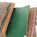 CHANEL Chain Double flap Big Matelasse Bag Cotton Multicolor CC Auth 128941SM-24