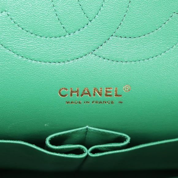 CHANEL Chain Double flap Big Matelasse Bag Cotton Multicolor CC Auth 128941SM