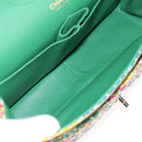 CHANEL Chain Double flap Big Matelasse Bag Cotton Multicolor CC Auth 128941SM-10