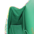 CHANEL Chain Double flap Big Matelasse Bag Cotton Multicolor CC Auth 128941SM-27