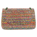 CHANEL Chain Double flap Big Matelasse Bag Cotton Multicolor CC Auth 128941SM-2